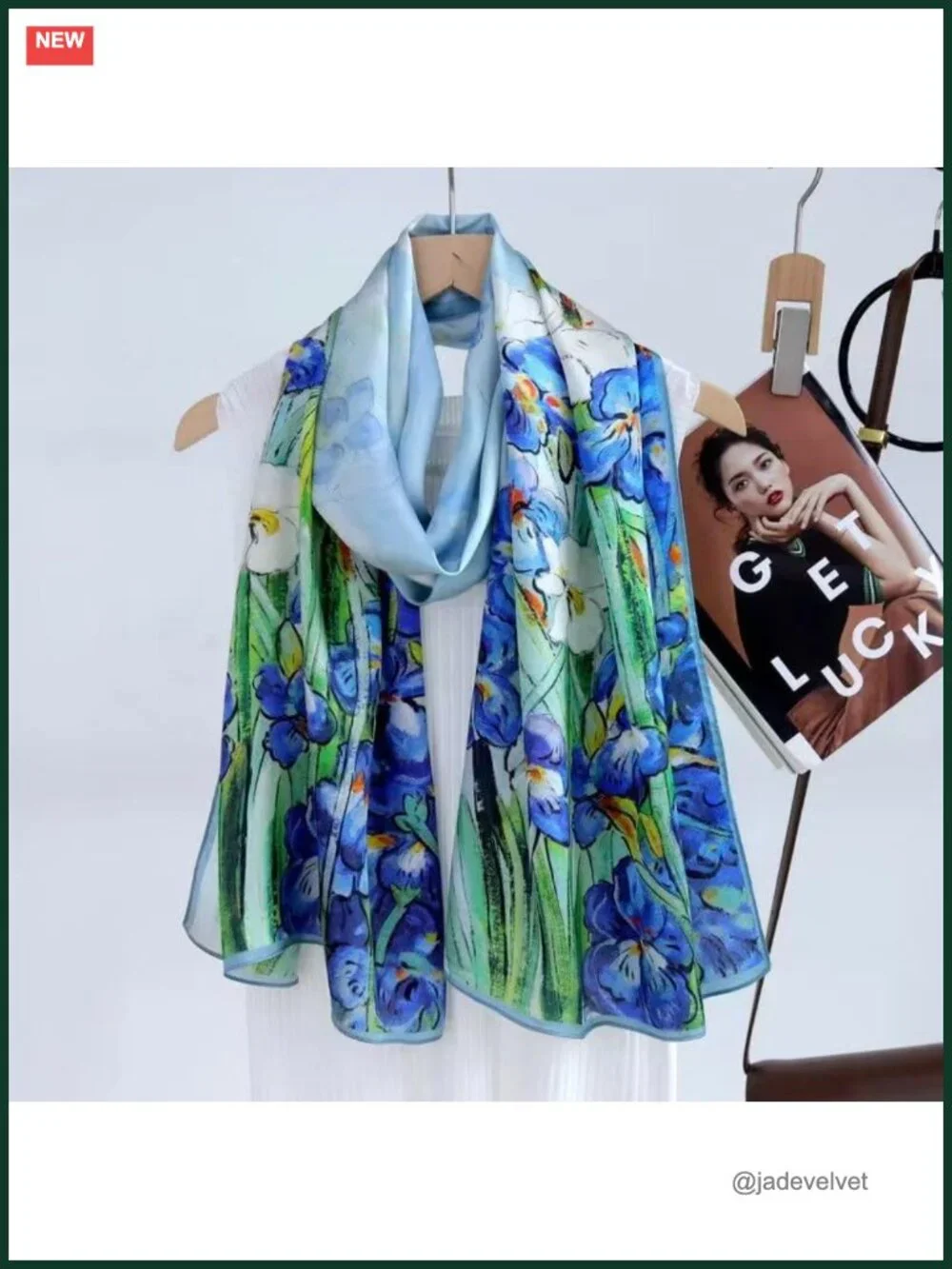 100% Silk Long Scarf Women Oblong Shawl Gift Packed